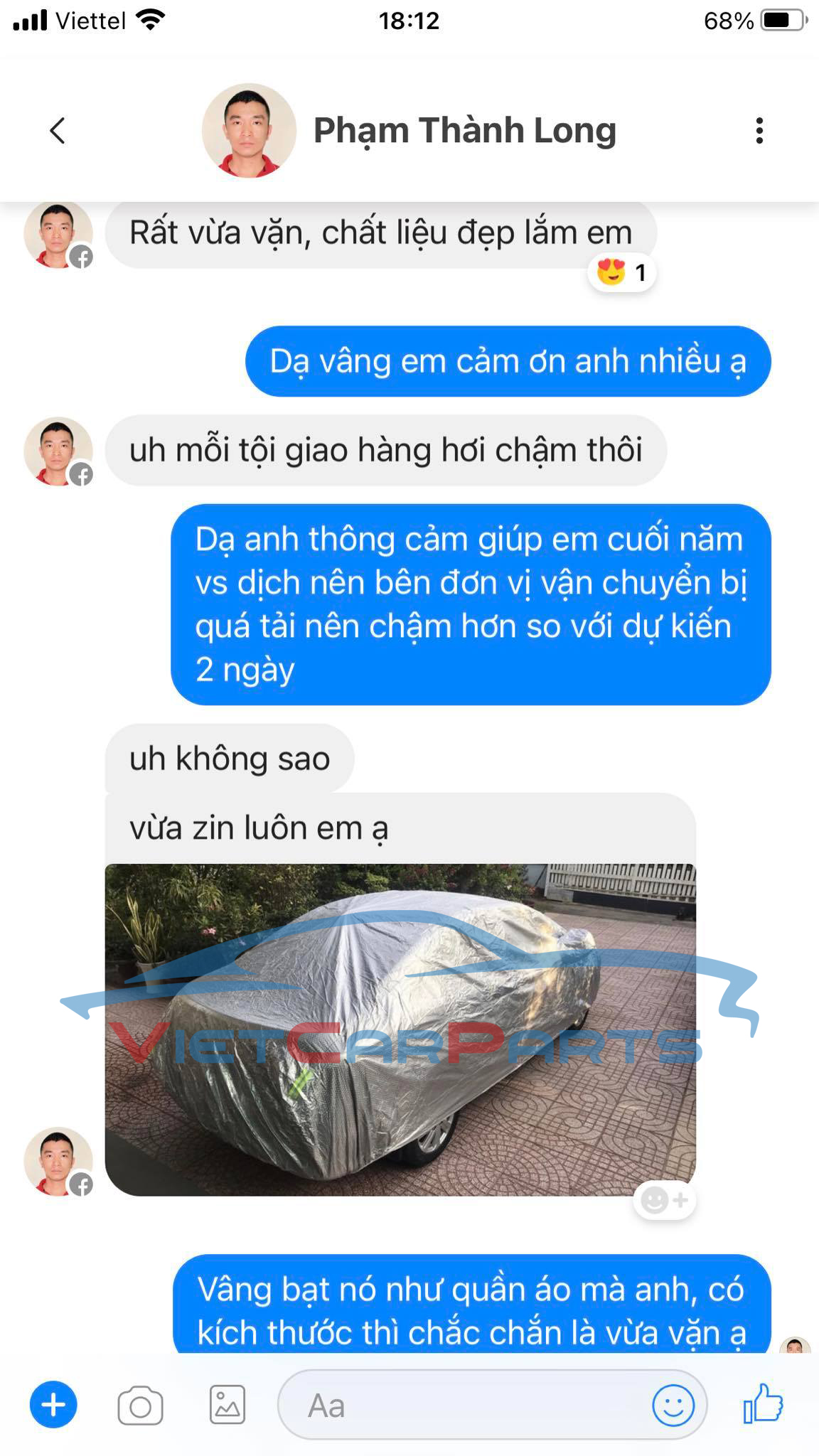 Phản hồi khách hàng về sản phẩm Vietcarparts