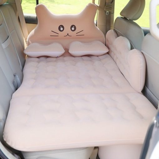 Đệm hơi ô tô hình Mèo Xinh màu kem